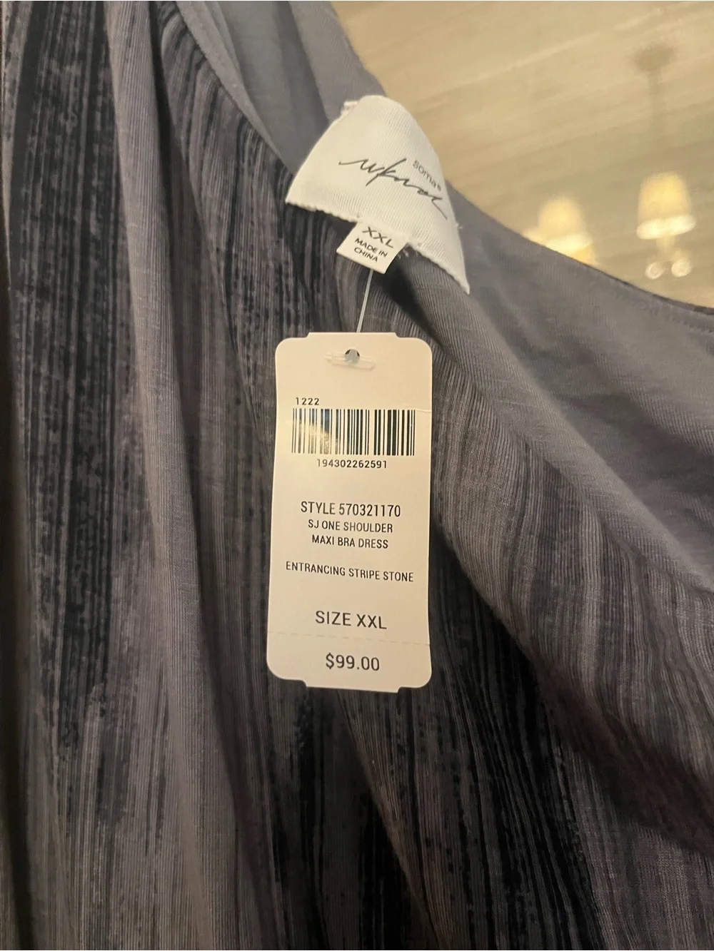 Soma One-Shoulder Maxi Dress in Charcoal